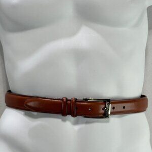 DANIEL CREMIEUX Collection Mens Brown Italian Leather Belt Silver Buckle Size 44